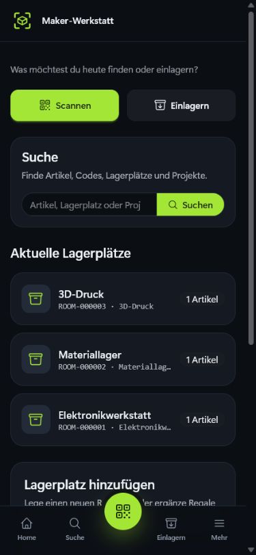 Mobile SmartDepot-Startseite